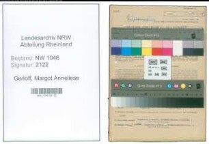 Entnazifizierung Margot Anneliese Gerloff , geb. 24.09.1919 (Kaufmaennische Angestellte)