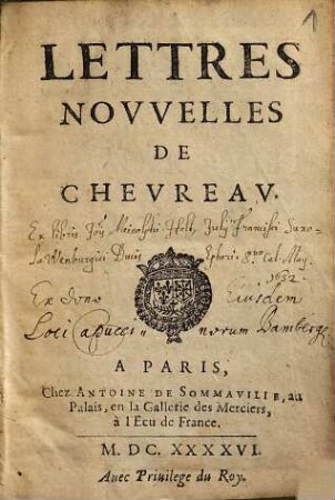 Lettres Novvelles De Chevreav