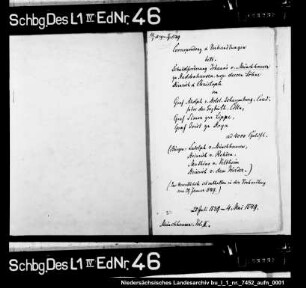 Schuldforderung des Johann von Münchhausen an Graf Adolf zu Holstein-Schaumburg, Graf Simon zur Lippe und Graf Jost zu Hoya