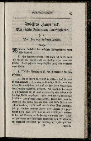 Zwölftes Hauptstück. Von nächster Zubereitung zum Ehestande.