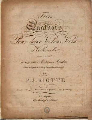 Trois quatuors pour deux violons, viola et violoncello : oeuv. 21