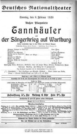 Tannhäuser und der Sängerkrieg auf Wartburg
