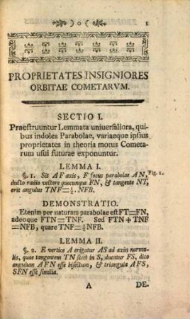 I.H. Lambert Academiae Scientiarvm Electoralis Boicae Membri Et Professoris Honorarii, Societatis Physico-Medicae Basileensis Membri, Regiae Societati Scientiarvm Goettingensi Commercio Literario Adivncti Insigniores Orbitae Cometarvm Proprietates