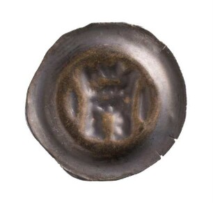 Münze, Hohlpfennig, 2. Hälfte 13. Jh.