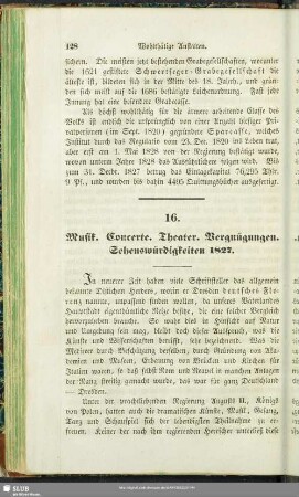 16. Musik. Concerte. Theater. Vergnügungen. Sehenswürdigkeiten 1827