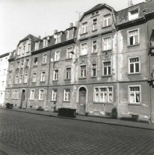 Dresden-Pieschen, Braunschweiger Straße 8/6. Doppelmietshaus (um 1905). Straßenansicht