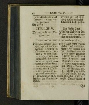 Titulus V. De successione cognatorum.