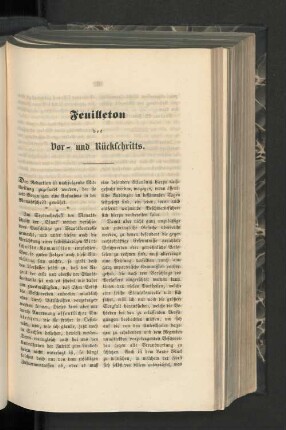 Feuilleton des Vor- und Rückschritts.