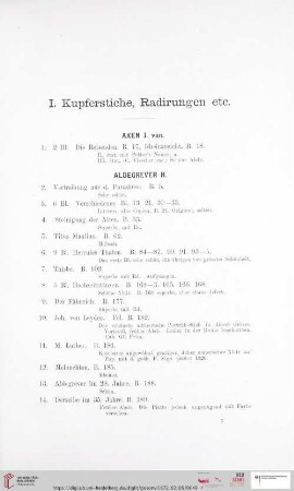 Kupferstiche (Nr. 1 - 2063)