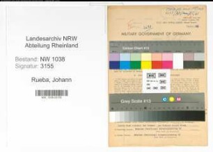 Entnazifizierung Johann Rueba , geb. 26.07.1889 (Postbeamter)
