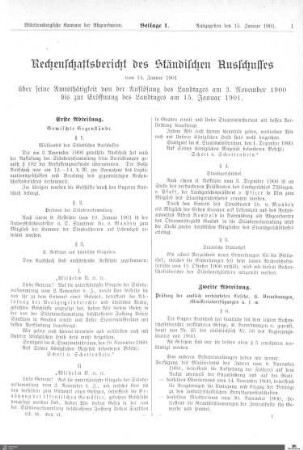 Rechenschaftsbericht des Ständischen Ausschusses