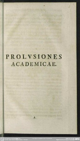 Prolusiones Academicae