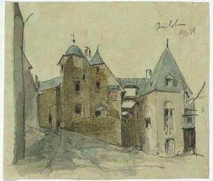 Gebäude in Beilstein, Straße mit Überfangbögen