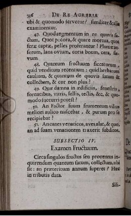 Subsectio IV. Examen Fructuum
