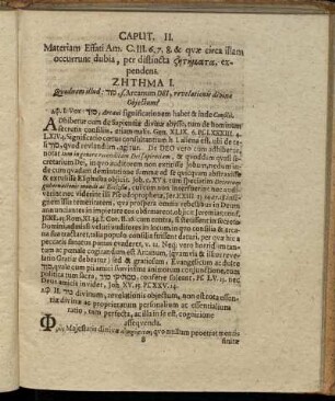 Ζητημα I. Quodnam illud [...] Arcanum Dei, revelationis divina Objectum?