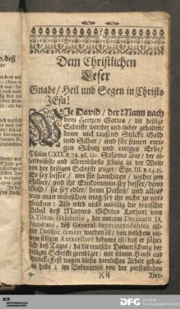 Dem Christlichen Leser