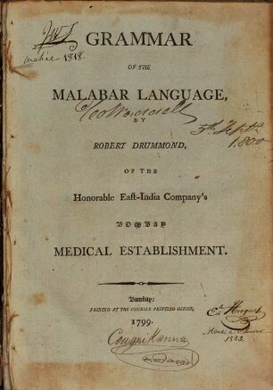 Grammar of the Malabar language