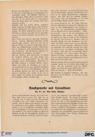 Kunstgewerbe und Luxussteuer