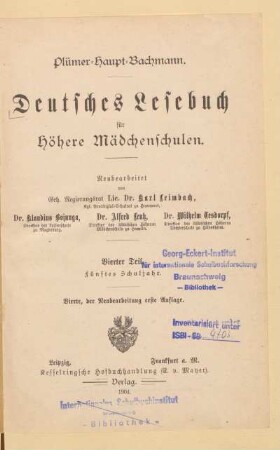 Teil 4 = 5. Schulj, [Schülerband]: [Teil 4 = 5. Schulj, [Schülerband]]