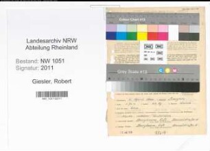 Entnazifizierung Robert Giesler , geb. 04.04.1900 (Baumeister)