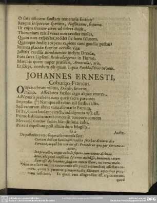 Johannes Ernesti, Coburgo-Francus