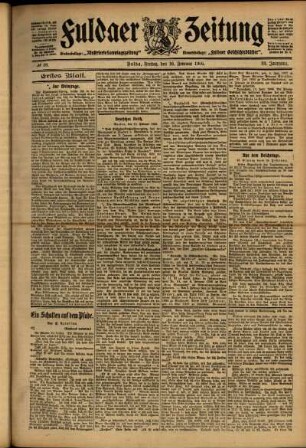 Erste Ausgabe vom Freitag, den 16. Februar 1906.