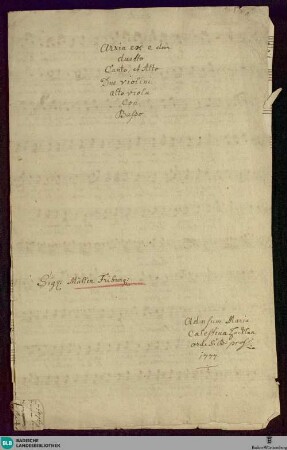 Mori o Deus mori malo - Don Mus.Ms. 1404 : V (2), strings; E|b