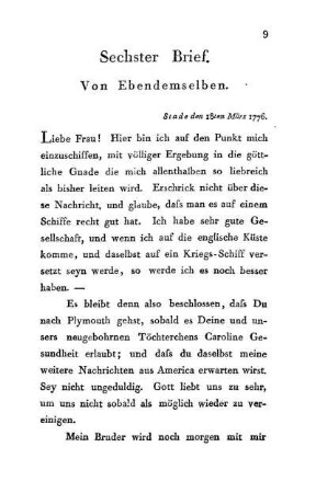 6. Von Ebendemselben - Stade den 18ten März 1776