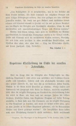 14-31 Napoleons Ehescheidung im Lichte der neuesten Actenstücke