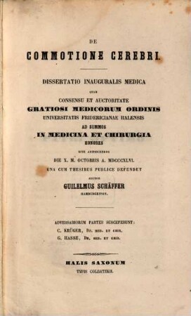 De commotione cerebri : Diss. inaug. med.