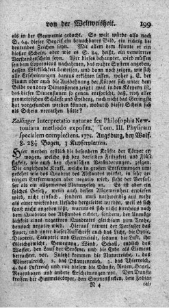 Interpretatio naturae seu philosophia Newtoniana methodo exposita. Tom.III.