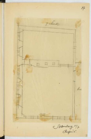 Rathaus, Blomberg: Grundriss 1.OG (aus: Skizzen- und Fotoalbum 18)
