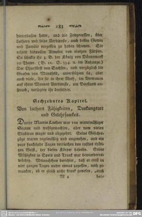 Sechzehntes Kapitel. Von Luthers Fähigkeiten, Denkungsart und Gelehrsamkeit