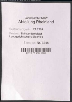 Geburtsregister Merscheid