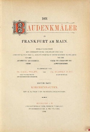 Die Baudenkmäler in Frankfurt am Main, 1. Kirchenbauten