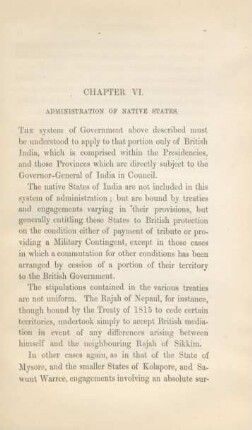 Chapter VI. Administration of native states