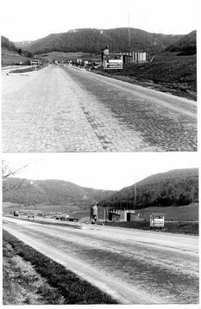 Kleinpflasterdecke AS Mühlhausen und Baustelle Kabelhaus, km 156,625