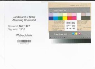 Entnazifizierung Marie Weber , geb. 00.00.0000 (Postsekretaerin)