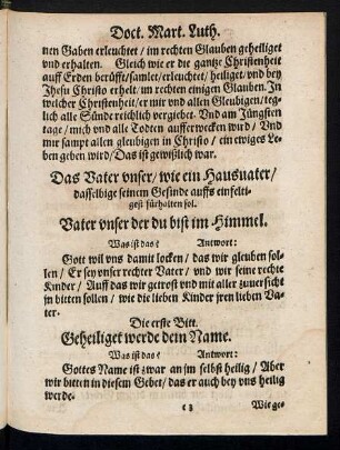 Das Vater unser/ wie ein Hausvater/ dasselbige seinem Gesinde auffs einfeltigest fürhalten sol.