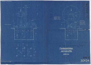 Fundamentplan zur E.D.C.P. 10 […]luftpumpe Warmwasserpumpenhaus 2