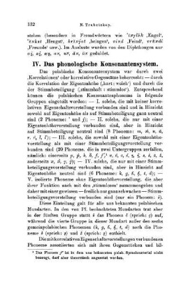 IV. Das phonologische Konsonantensystem