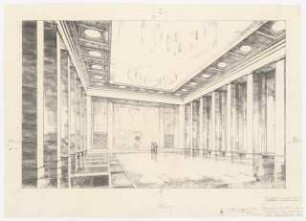 Reichsluftfahrtministerium, Berlin: Saalbau, Ehren-/Festsaal: Perspektivische Ansicht