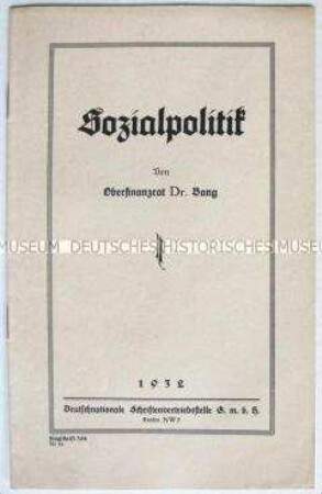 Propagandaschrift der DNVP zur Sozialpolitik