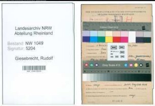 Entnazifizierung Rudolf Giesebrecht , geb. 01.11.1908 (Referendar)