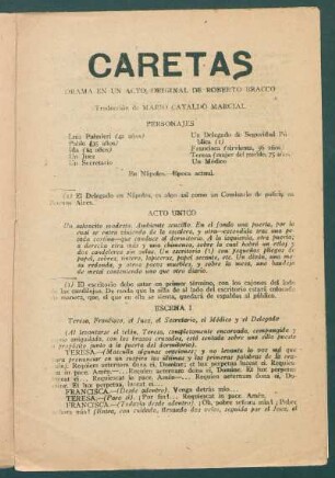 1920012400: Caretas : drama en un acto