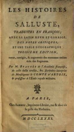 Les histoires de Salluste