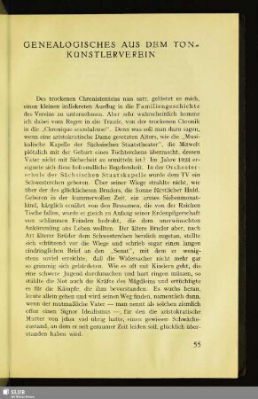 Genealogisches Aus Dem Tonkünstlerverein