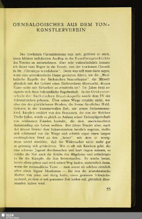 Genealogisches Aus Dem Tonkünstlerverein