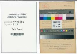 Entnazifizierung Franz Sett , geb. 16.10.1898 (Angestellter)