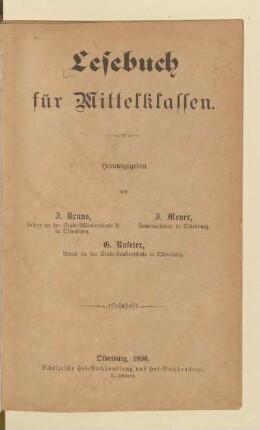 Lesebuch für Mittelklassen